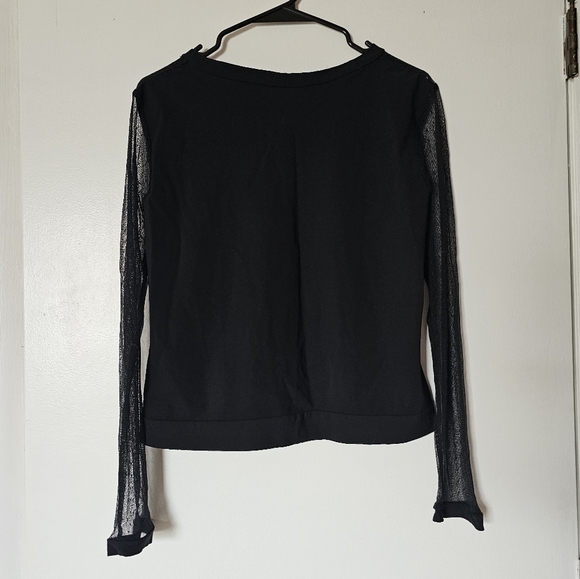 Aventures des Toiles black red polka dot whimsigoth sheer button-down shirt - Picture 10 of 12